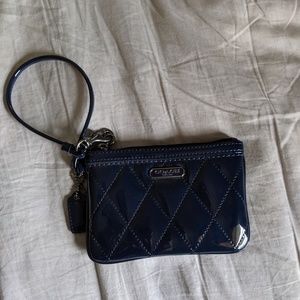 Coach Poppy Gloss Patent Leather Quilted Wristlet